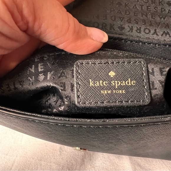 NWOT Kate Spade Laurel Greer Pale Pink Black Handbag, Chain Link Shoulder Strap - Picture 14 of 15